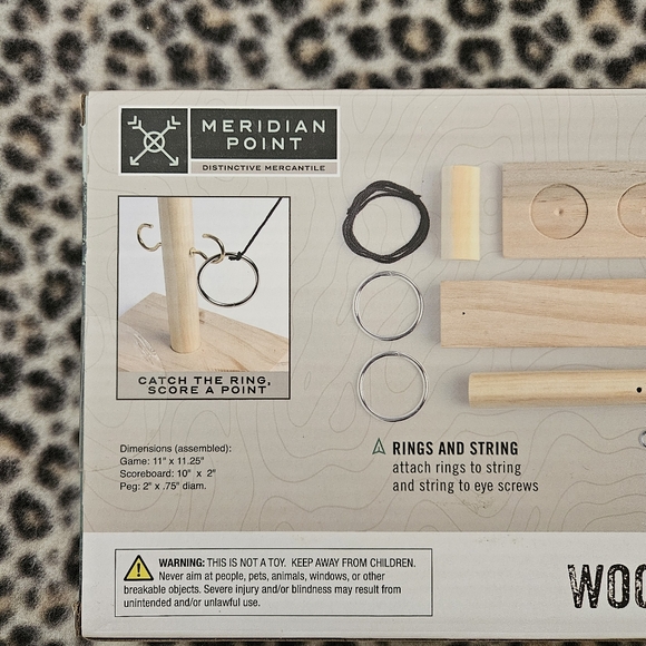 Meridian Point Wooden Ring Toss Game, Catch The Ring On The Hook, New in Box NIB - Picture 4 of 7